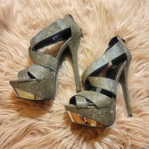 Silver high heels